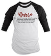 Shirts By Sarah Men's Funny Nurse T-Shirt Definition Saying Tee 3/4 Sleeve Raglan