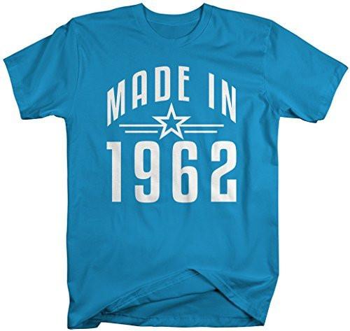 Shirts By Sarah Men's Made In 1962 Birthday T-Shirt Retro Star Custom Shirts-Shirts By Sarah