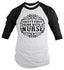 Shirts By Sarah Men's Funny Nurse Safety First Drink With Nurses 3/4 Sleeve Raglan Shirt-Shirts By Sarah