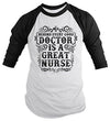 Shirts By Sarah Men's Nurses Behind Every Good Doctor Great Nurse 3/4 Sleeve Raglan