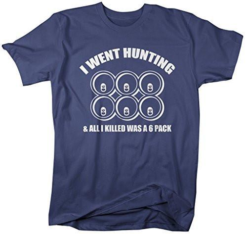 Shirts By Sarah Men's Funny Hunting T-Shirt Killed Six Pack Beer Shirt-Shirts By Sarah
