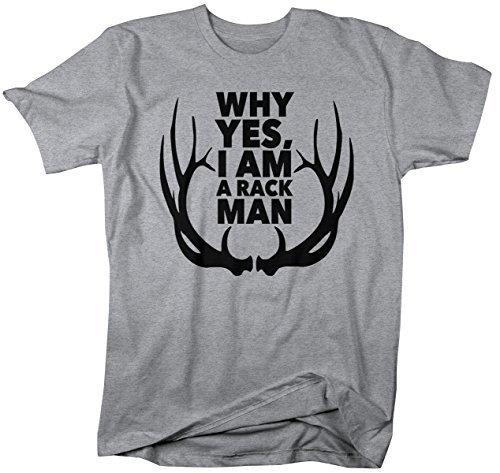 Shirts By Sarah Men's Funny Rack Man T-Shirt Hunting Tee Hunter-Shirts By Sarah