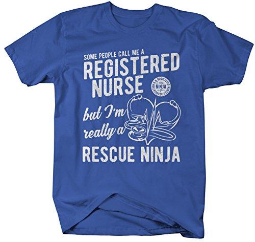 Men's Funny RN Nurse T-Shirt Rescue Ninja Shirt Registered Nurses Shirt-Shirts By Sarah