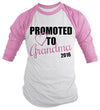 Shirts By Sarah Women's Promoted To Grandma 2016 Shirt Grandparents Baby Reveal 3/4 Sleeve Raglan Shirts