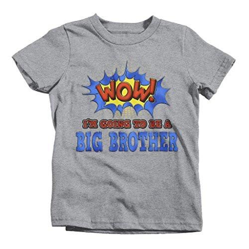 Shirts By Sarah Boy's Big Brother To Be T-Shirt Comic Style Baby Reveal Shirt-Shirts By Sarah