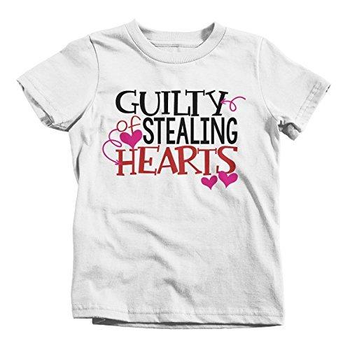 Shirts By Sarah Youth Guilty Stealing hearts Kids Funny Valentine's Day T-Shirt Boy's Girl's-Shirts By Sarah