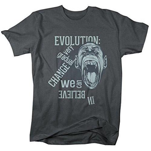 Shirts By Sarah Men's Hipster Geek Shirt Evolution Change Believe In T-Shirt-Shirts By Sarah