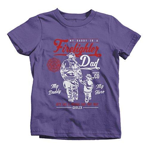 Shirts By Sarah Boy's Daddy Is Firefighter T-Shirt My Hero Much Cooler Shirt-Shirts By Sarah