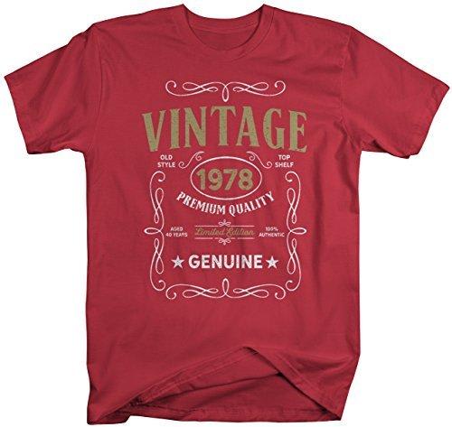 Shirts By Sarah Men's Vintage 1978 40th Birthday T-Shirt Classic Forty Gift Idea-Shirts By Sarah
