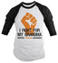 Shirts By Sarah Men's Leukemia Awareness Shirt 3/4 Sleeve Fight For Grandma Fist Raglan Orange Ribbon-Shirts By Sarah