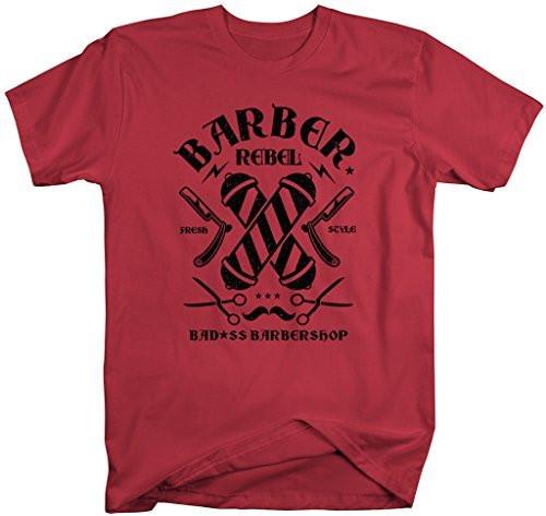 Shirts By Sarah Men's Barber Shirt Bad*ss Barbershop Fresh Style Rebel T-Shirt-Shirts By Sarah