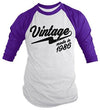 Shirts By Sarah Men's Vintage Made In 1986 30th Birthday Raglan Retro 3/4 Sleeve Shirts