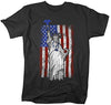Shirts By Sarah Men's Patriotic Nurse T-Shirt Statue Liberty Shirt Stethoscope Caduceus Shirt