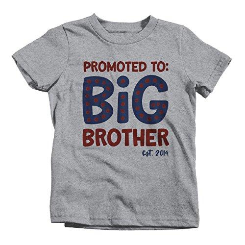Boy's Promoted to Big Brother EST. 2019 Baby Reveal T-Shirt Cute Shirt-Shirts By Sarah
