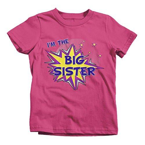 Shirts By Sarah Girl's I'm The Big Sister T-Shirt Comic Superhero Shirt-Shirts By Sarah