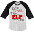 Shirts By Sarah Youth Funny Santa Elf Lied Christmas 3/4 Sleeve Raglan T-Shirt-Shirts By Sarah