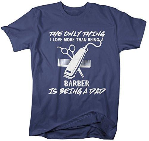 Shirts By Sarah Men's Barber T-Shirt Love Being A Dad Clippers Scissors Shirt-Shirts By Sarah