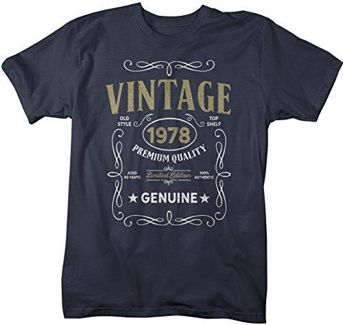 Shirts By Sarah Men's Vintage 1978 40th Birthday T-Shirt Classic Forty Gift Idea-Shirts By Sarah