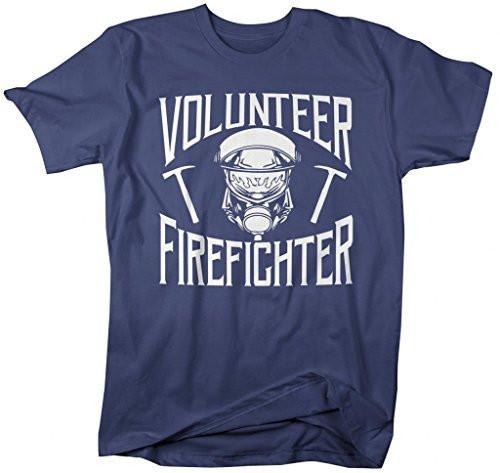 Shirts By Sarah Men's Volunteer Firefighter T-Shirt Fireman Shirts-Shirts By Sarah