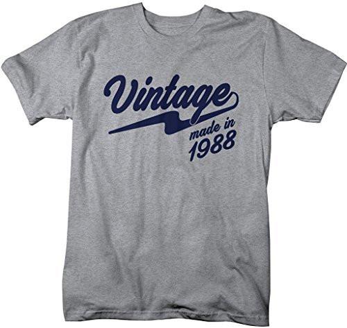 Shirts By Sarah Men's Vintage Made In 1988 T-Shirt Retro Birthday Shirts-Shirts By Sarah