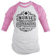 Shirts By Sarah Nurse Superhero Isn't A Job Title Nursing 3/4 Sleeve Raglan Shirt