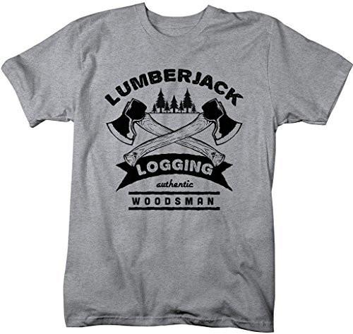 Shirts By Sarah Men's Lumberjack Logging T-Shirt Authentic Woodsman Shirts Logger Gift Idea Tee-Shirts By Sarah