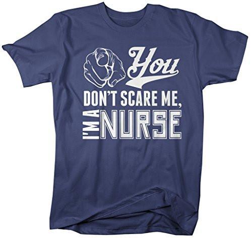 Shirts By Sarah Men's Funny Nurse T-Shirt Don't Scare Me-Shirts By Sarah