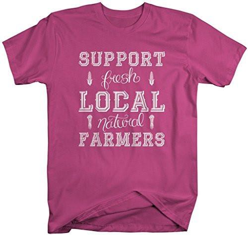 Shirts By Sarah Men's Support Local Farmers T-Shirt Fresh Natural Farming Shirt-Shirts By Sarah