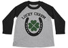 Shirts By Sarah Boy's St. Patrick's Day Lucky Charm St. Patrick's Day 3/4 Sleeve Raglan Shirt