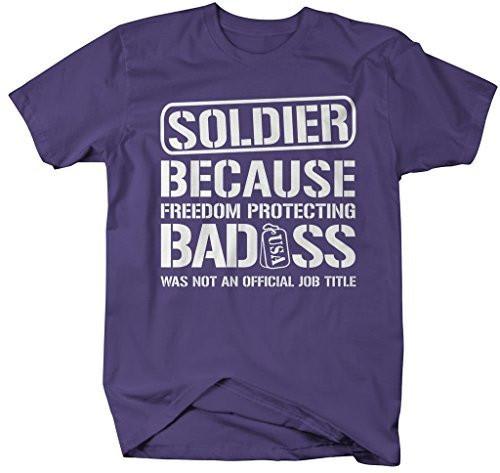 Shirts By Sarah Men's Unisex Funny Soldier Shirt Bad*ss Freedom Protecting T-shirt-Shirts By Sarah