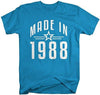 Shirts By Sarah Men's Made In 1988 Birthday T-Shirt Retro Star Custom Shirts