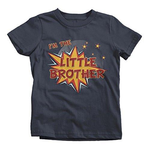 Shirts By Sarah Boy's I'm The Little Brother Comic T-Shirt Bubble Stars Fun Shirt-Shirts By Sarah