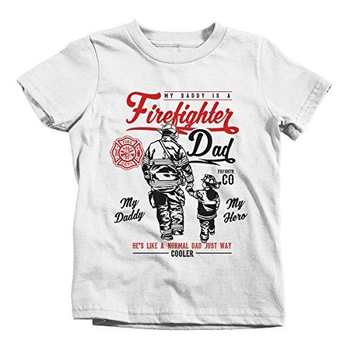 Shirts By Sarah Boy's Daddy Is Firefighter T-Shirt My Hero Much Cooler Shirt-Shirts By Sarah