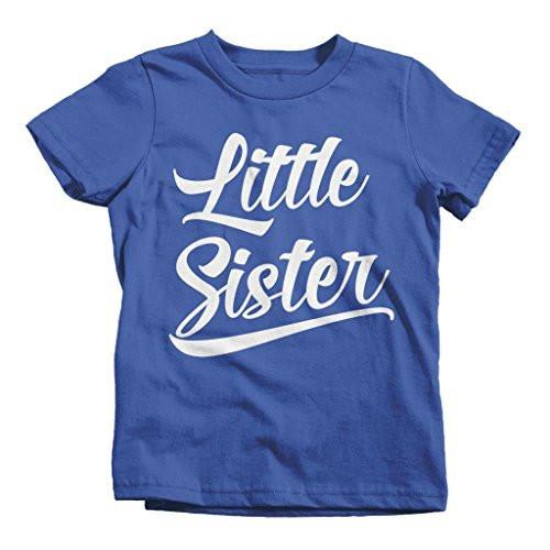 Shirts By Sarah Girls' Little Sister T-Shirt Sibling Matching Shirts-Shirts By Sarah