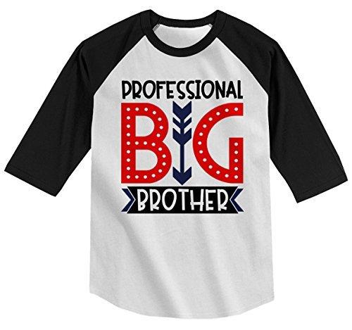 Shirts By Sarah Boy's Toddler Professional Big Brother T-Shirt Cute Sibling Shirt 3/4 Sleeve Raglan-Shirts By Sarah
