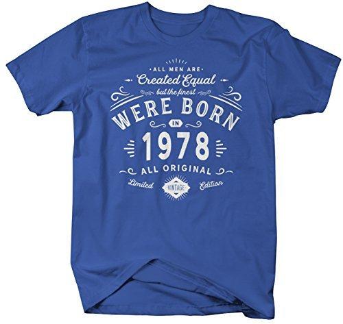 Shirts By Sarah Men's Finest Born In 1978 40th Birthday T-Shirt Vintage Tee-Shirts By Sarah
