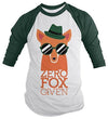 Shirts By Sarah Men's Funny Zero Fox Given 3/4 Sleeve Raglan Hipster Shirt