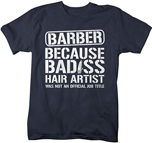 Shirts By Sarah Men's Funny Barber T-Shirt Bad*ss Hair Artist Shirt-Shirts By Sarah