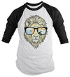 Shirts By Sarah Men's Hipster Lion 3/4 Sleeve T-Shirt Big Cat Shirts Summer Raglan Shirts