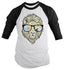 Shirts By Sarah Men's Hipster Lion 3/4 Sleeve T-Shirt Big Cat Shirts Summer Raglan Shirts-Shirts By Sarah