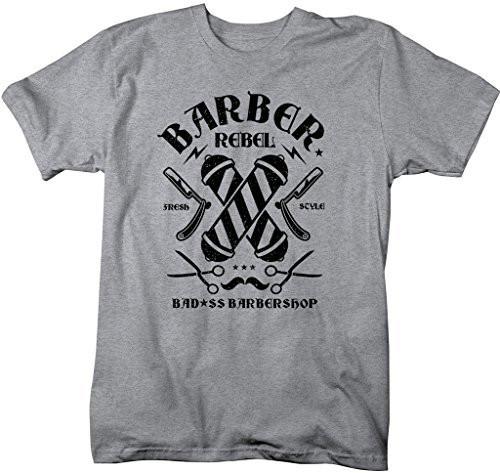 Shirts By Sarah Men's Barber Shirt Bad*ss Barbershop Fresh Style Rebel T-Shirt-Shirts By Sarah