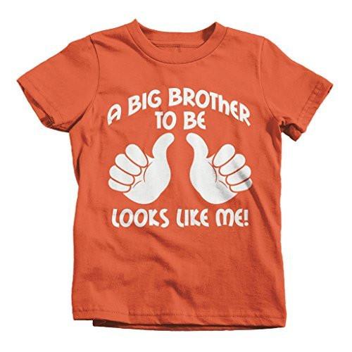 Shirts By Sarah Boy's Big Brother To Be Shirt Looks Like Me Funny Promoted T-Shirt-Shirts By Sarah
