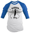 Shirts By Sarah Men's Barber Clippers Wings Clippers 3/4 Sleeve Raglan Shirt For Barbers