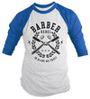 Shirts By Sarah Men's Barber Shirts In Blade We Trust 3/4 Sleeve Raglan