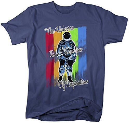 Shirts By Sarah Men's Hipster Artist T-Shirt Astronaut Universe Inspiration Shirt-Shirts By Sarah