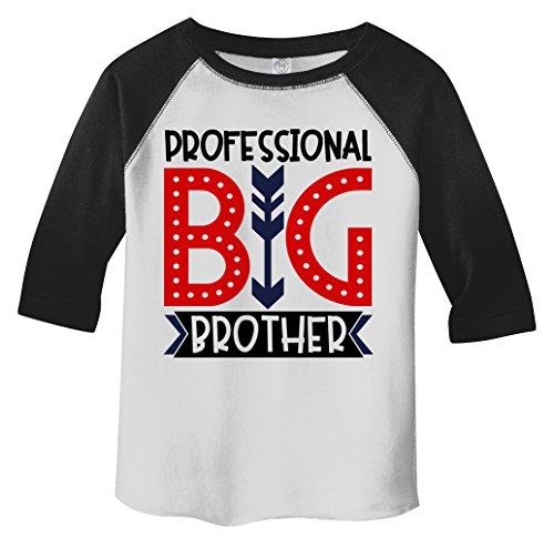 Shirts By Sarah Boy's Toddler Professional Big Brother T-Shirt Cute Sibling Shirt 3/4 Sleeve Raglan-Shirts By Sarah