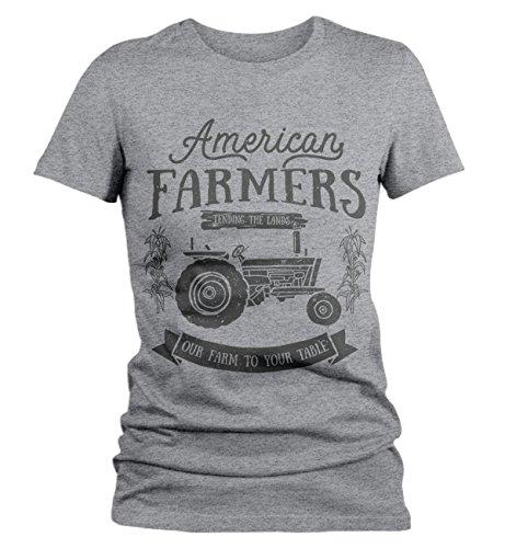 Women's Vintage Farmer T-Shirt American Farmers Tractor Tee Farm to Table Shirt-Shirts By Sarah
