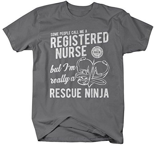 Men's Funny RN Nurse T-Shirt Rescue Ninja Shirt Registered Nurses Shirt-Shirts By Sarah