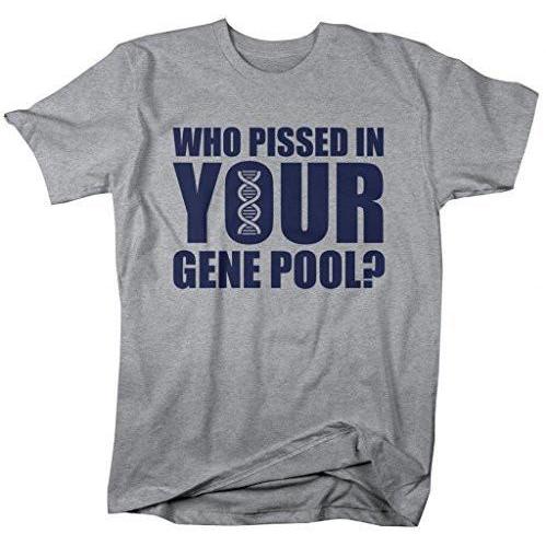 Shirts By Sarah Men's Funny Insult Geek T-Shirt Who Pissed In Your Gene Pool Shirts-Shirts By Sarah