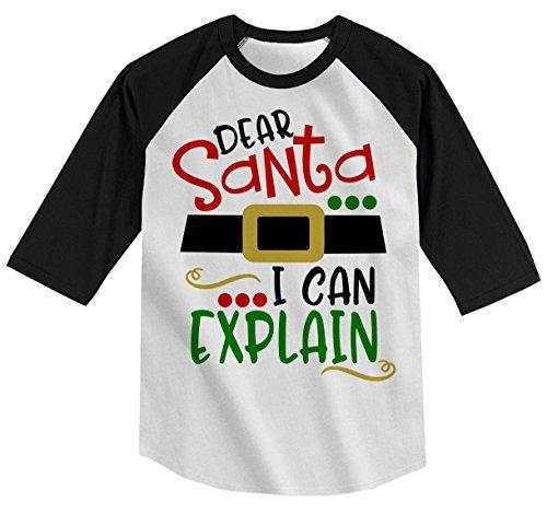 Shirts By Sarah Youth Funny Santa I Can Explain 3/4 Sleeve Raglan-Shirts By Sarah